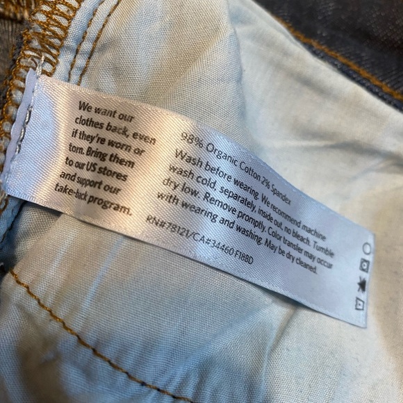Eileen Fisher dark wash jeans with raw hem - Picture 5 of 5